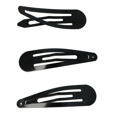 Clip Color Negro 7 Cm 3 Ud