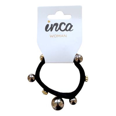 Goma Color Negro con Abalorios