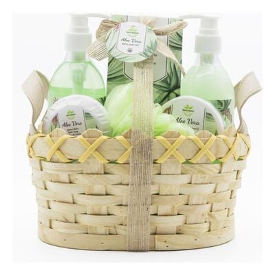 Cesta Mimbre Aloe Vera