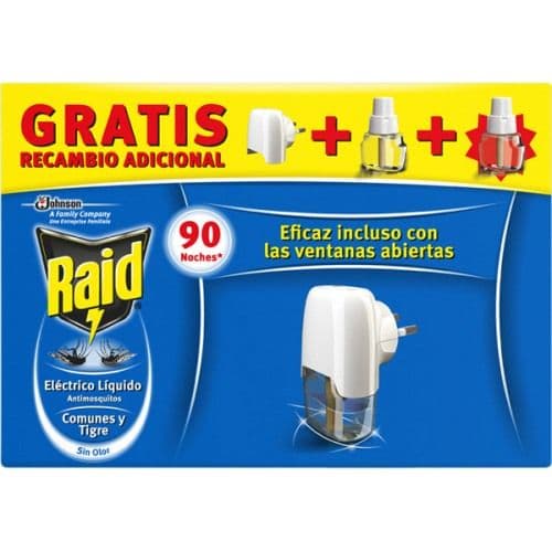 Raid Antimosquitos Común y Tigre Und. Insecticida Electrico