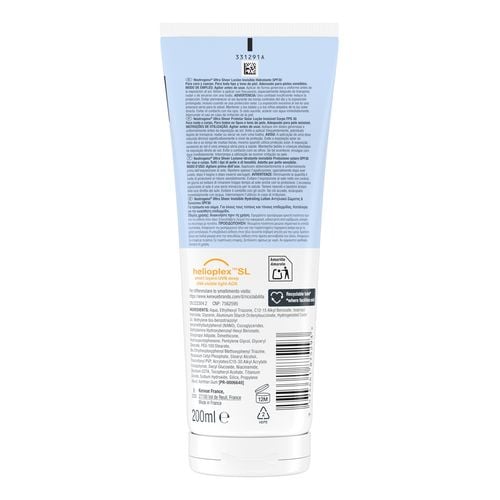 Ultra Sheer Loci&oacute;n Invisible Hidratante Spf30