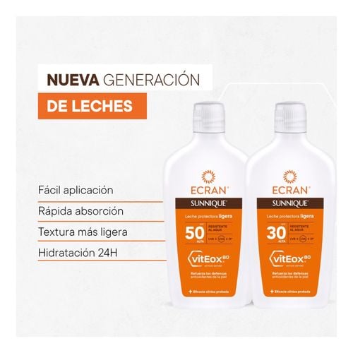 Ecran Sunnique Broncea+ Leche protectora SPF 30