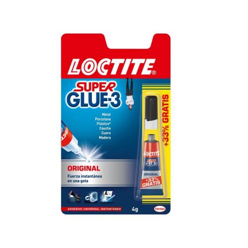 LOCTITE SUPER GLUE-3 PEGAMENTO LIQUIDO TUBO 3 GR+33%