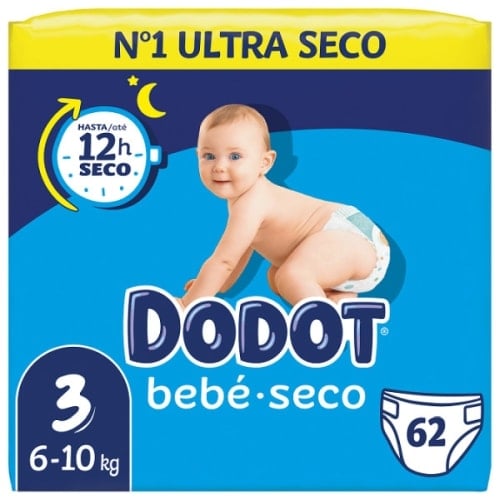 Dodot Bebé-Seco talla 3 (6 - 10 kg) 62 uds. desde 16,46