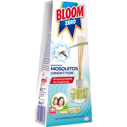 Bloom Zero Mosquitos Común y Tigre 40 ml Varillas Repelente