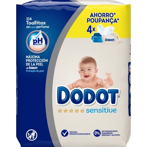 Dodot Sensitive  1 und 4X54 256 Uds Toallitas Infantiles Sin Perfume