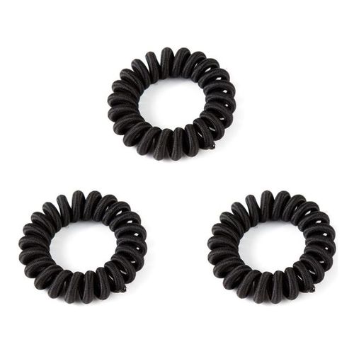 Set de 3 gomas de cable de telefono de tela negros