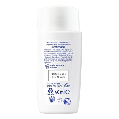 SUN Fluido Facial Diario Ultra Ligero Tono Claro SPF50+