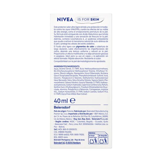 Fluido Solar Diario Ultra Ligero Tono Claro Spf 50+