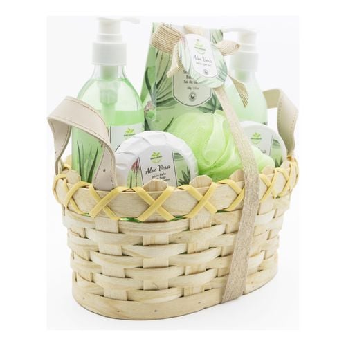 Cesta Mimbre Aloe Vera