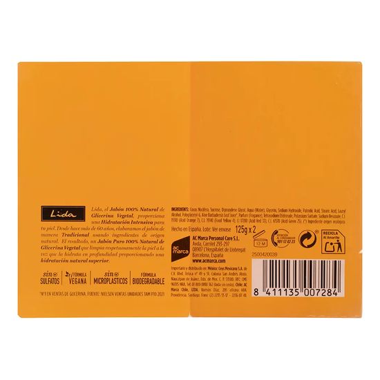 Jab&oacute;n 100% Natural Glicerina 2xPack