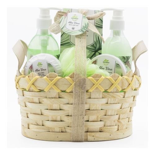 Cesta Mimbre Aloe Vera