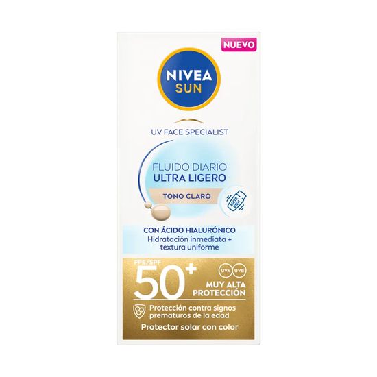 Fluido Solar Diario Ultra Ligero Tono Claro Spf 50+